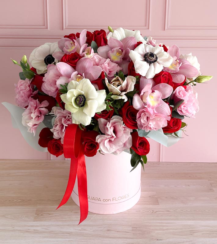 envio de flores a domicilio rosas rojas y anémonas