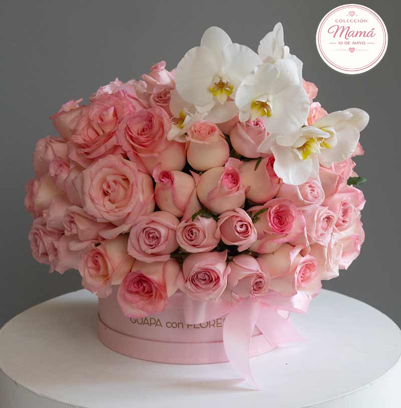 arreglo de flores para mama 100 rosas con orquídea para regalar con envío a domicilio
