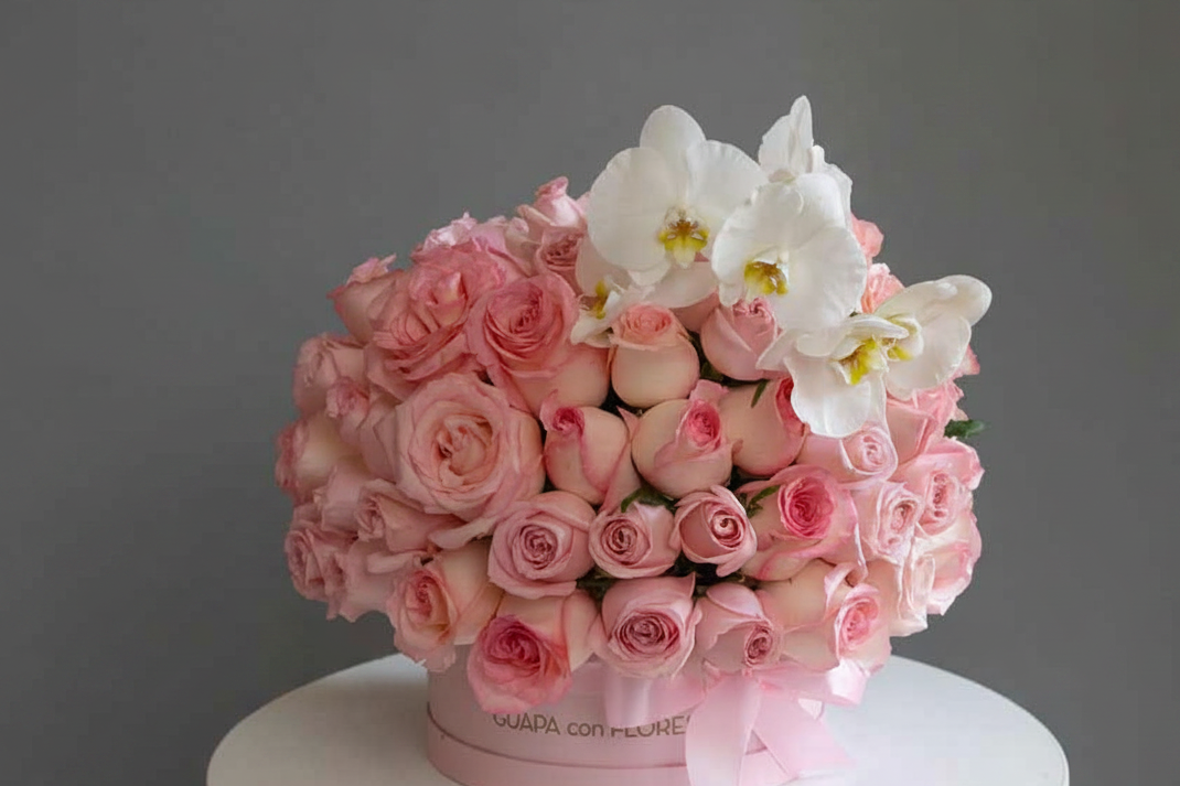 Caja de 100 rosas Pink classic Monterrey