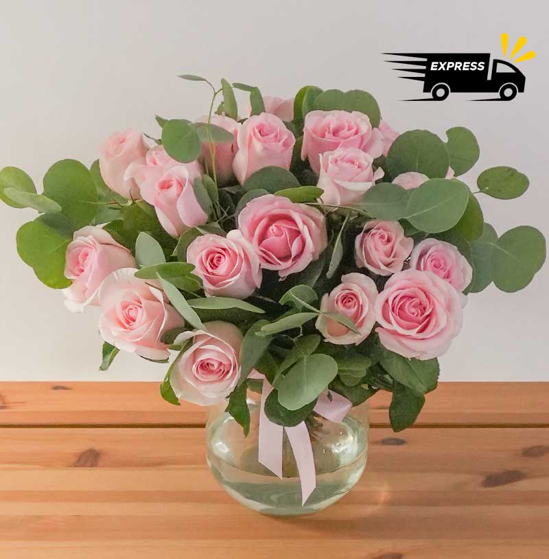 arreglo de rosas rosas con entrega rapida en cdmx