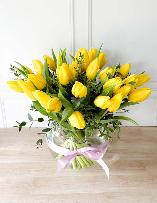 30 tulipanes amarillos