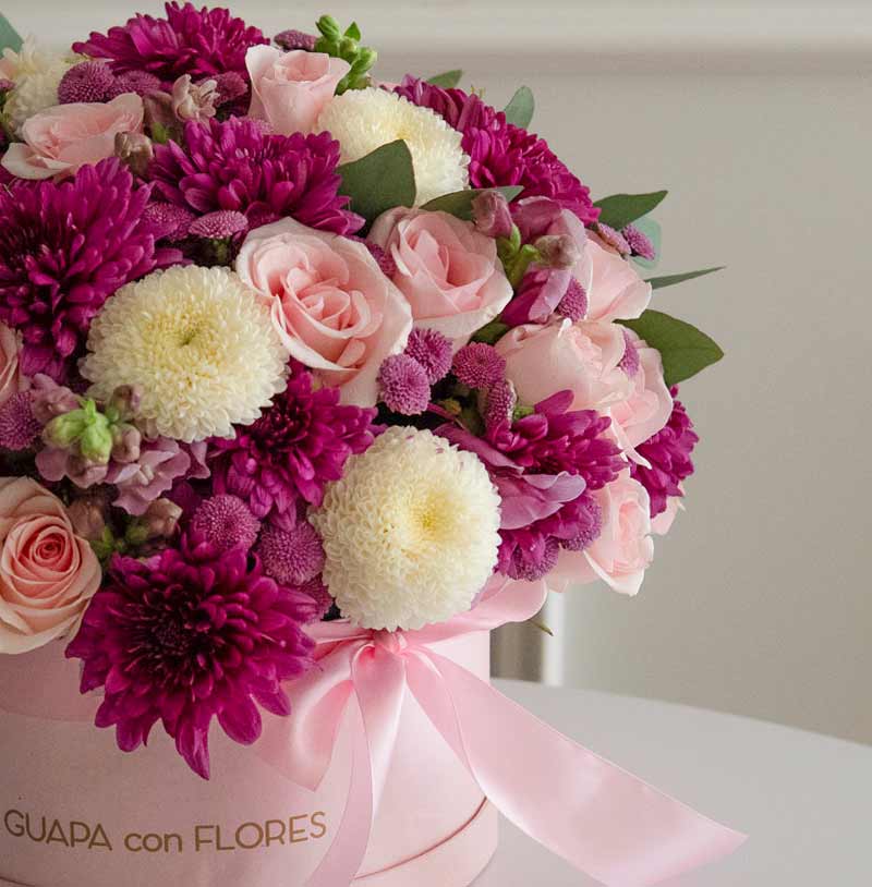 caja de rosas con flores en cdmx