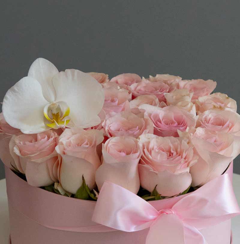 caja de rosas para mama rosas en tono pastel