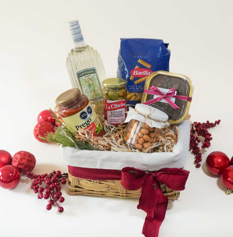 canasta navideña con tequila para envío a domicilio