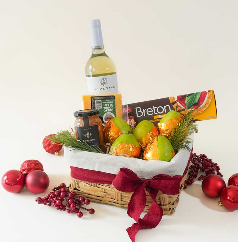 canasta y regalo de navidad de agradecimiento