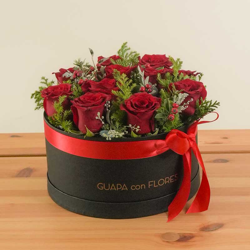 envia caja de rosas nevideña para regalo