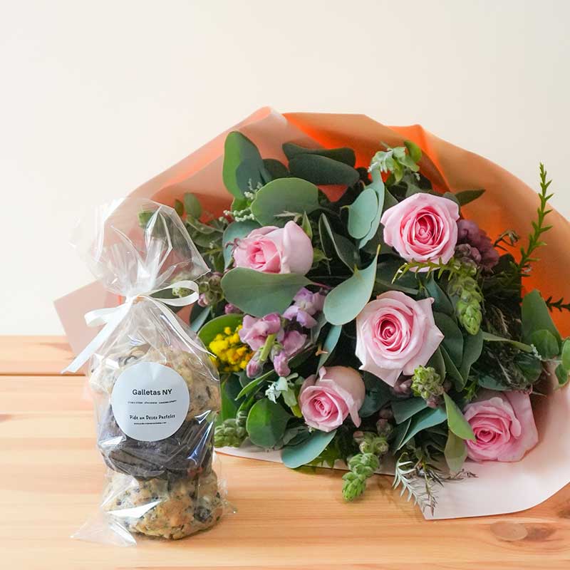 envia flores con galletas para regalo en cdmx