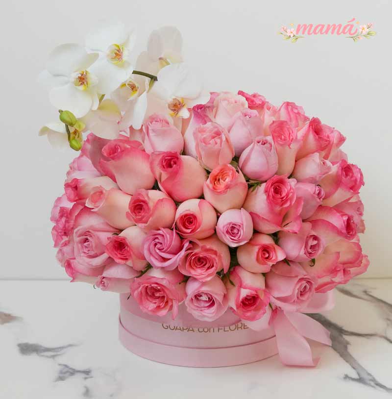 envia flores para mama en cdmx rosas con orquídeas