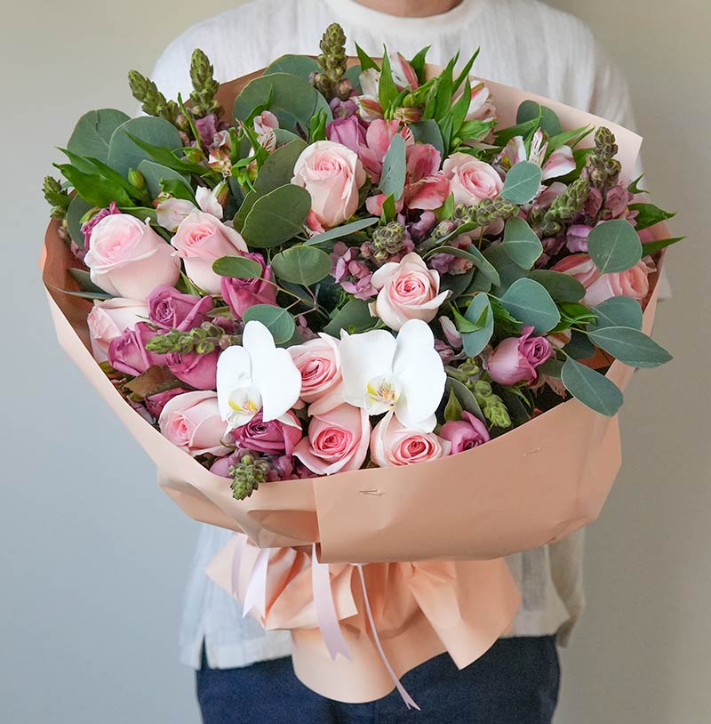 envia ramo de rosas y flores de lujo para entrega en cdmx co rosas y orquídeas