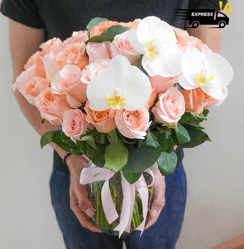 envia ramos de rosas con orquideas en cdmx elegantes y lujosos diseños