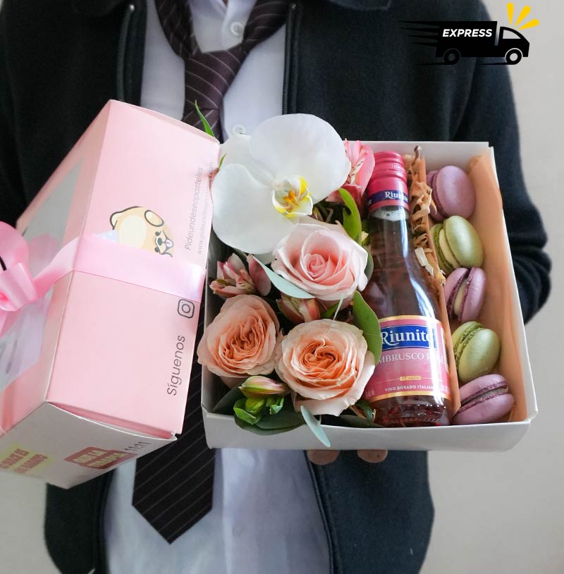 envia regalos a domicilio con entrega eñ mismo día de vino y macarroes