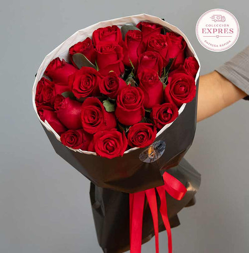 envia rosas rojas flores a domicilio en ramo
