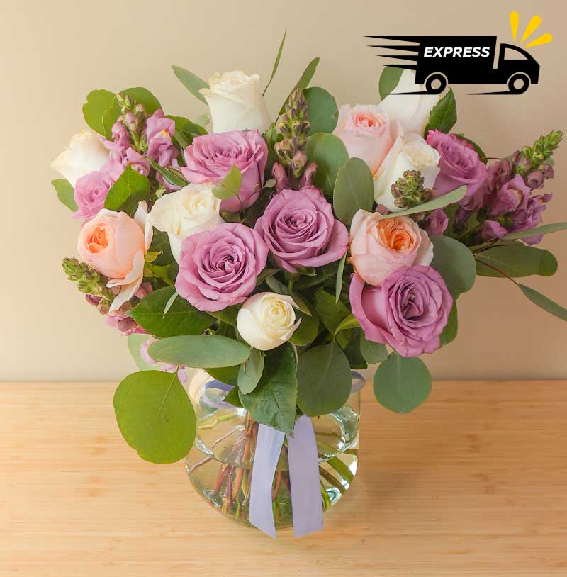 entrega de arreglo de rosas y anthirrinums para regalar en cdmx