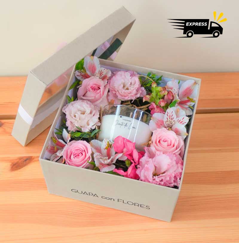 flores con  vela para entrega rápida el mismo día cdmx