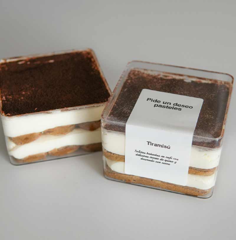 pastel de tiramisú individual para regalar