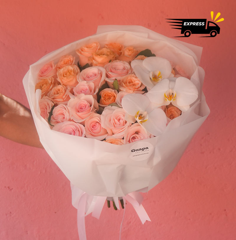 ramo de flores a domicilio para entrega el mismo dia con rosas y orquideas