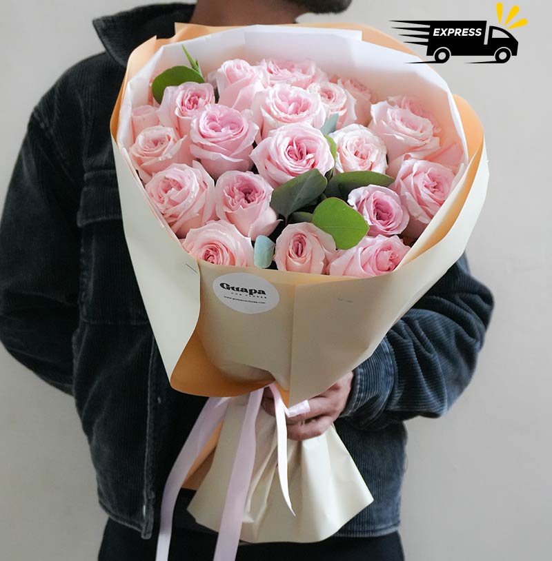 ramo de rosas rosas color pastel para enviar en cdmx enviaflores