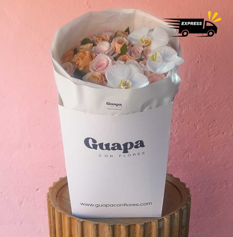 ramo de rosas con orquídeas para envio de flores en cdmx