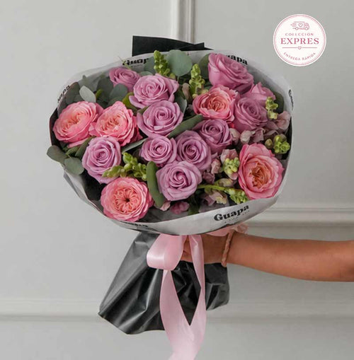 ramo de rosas moradas con entrega rapida en cdmx
