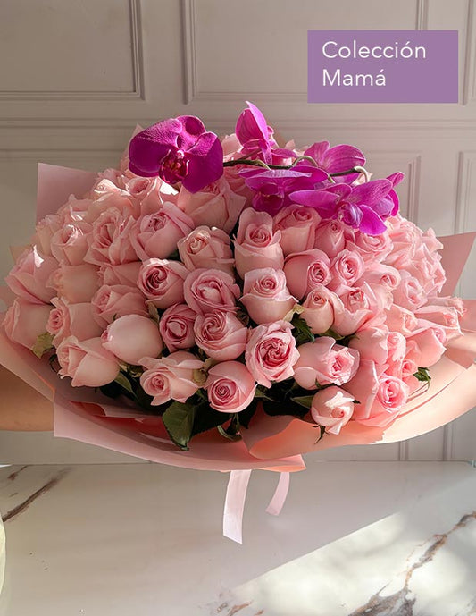 ramo de 100 rosas rosa para el dia de las madres