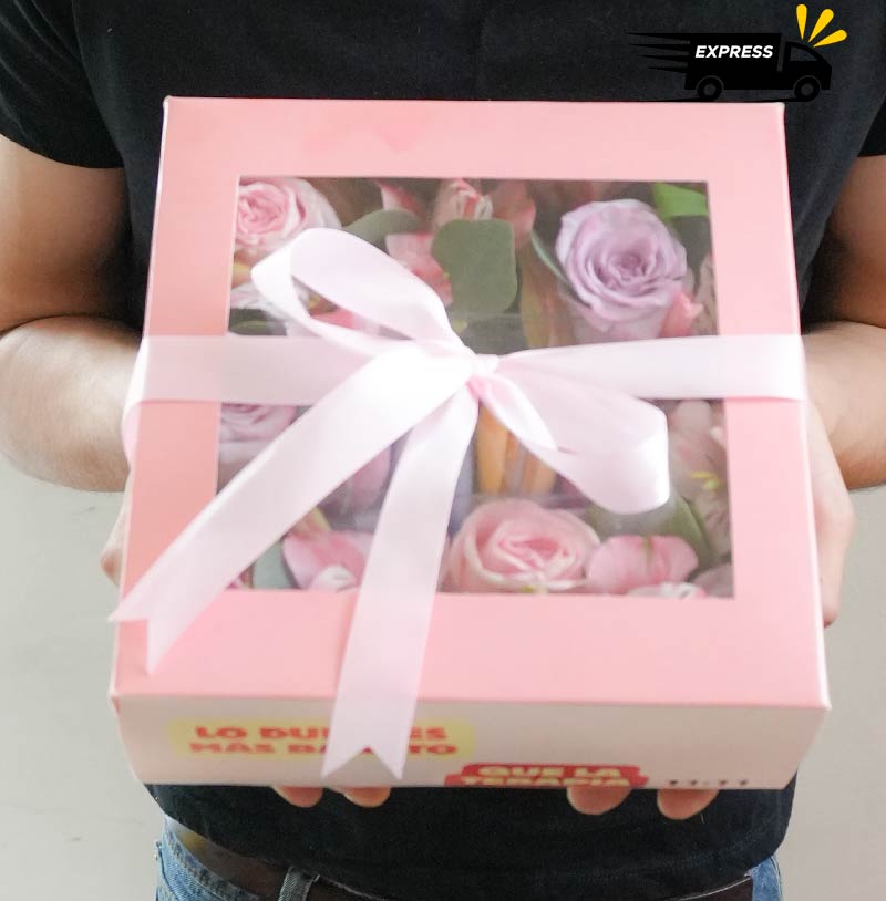 regalo de flores con macarrones exprés