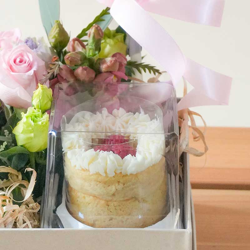 regalo de mini pastel con flores para enviar