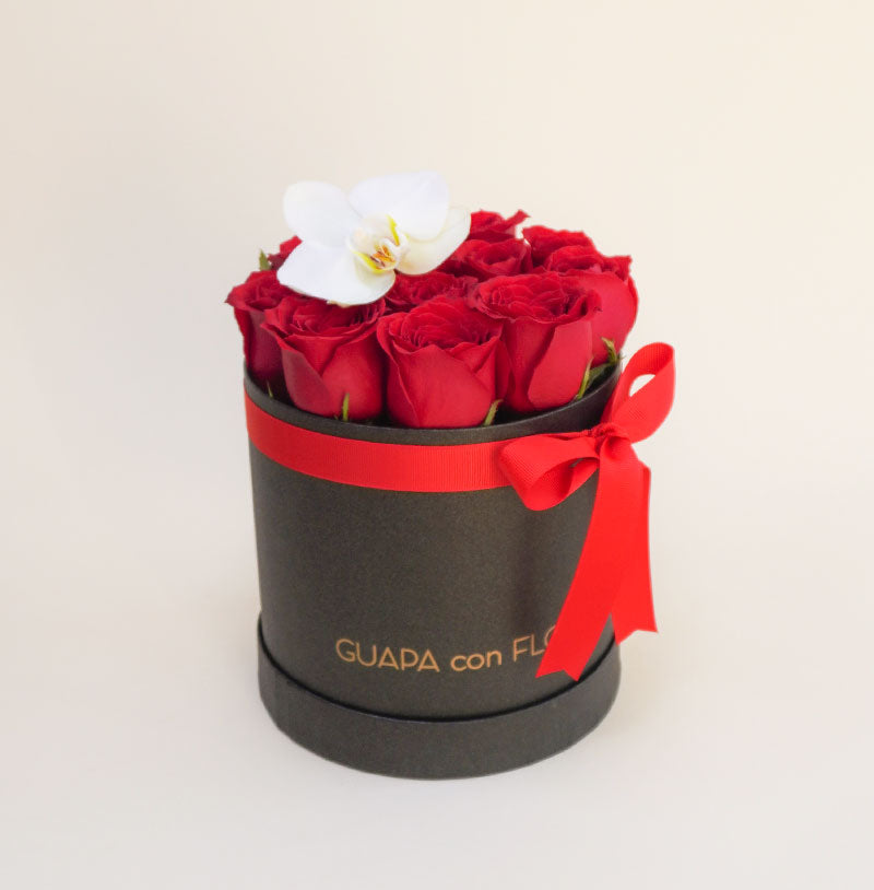 envia rosas rojas a domicilio con orquidea