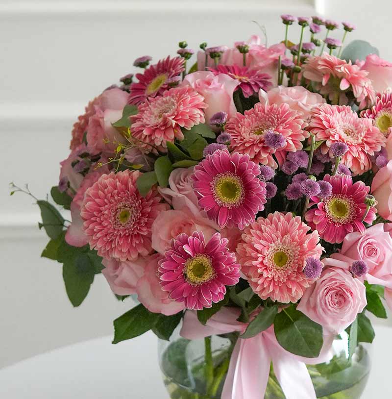 rosas y gerberas de lujo