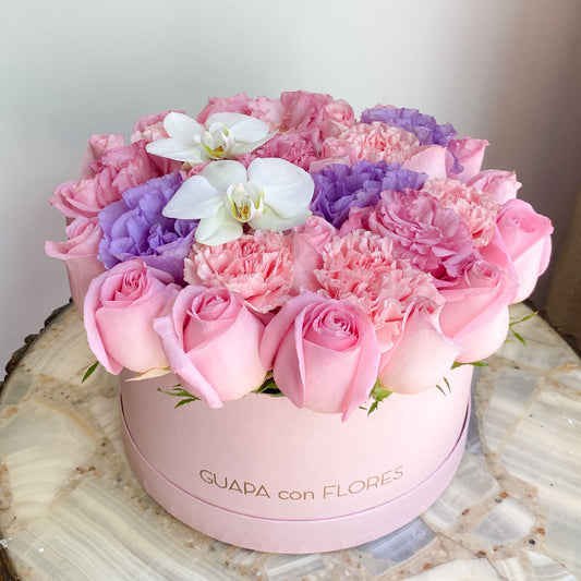 Classic Pink  - Rosas, lisianthus y orquídeas