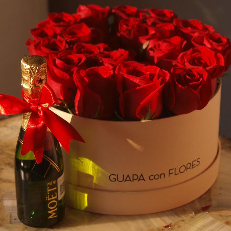 Red Classic con Moet - 24 rosas con Mini Moet 14 de febrero