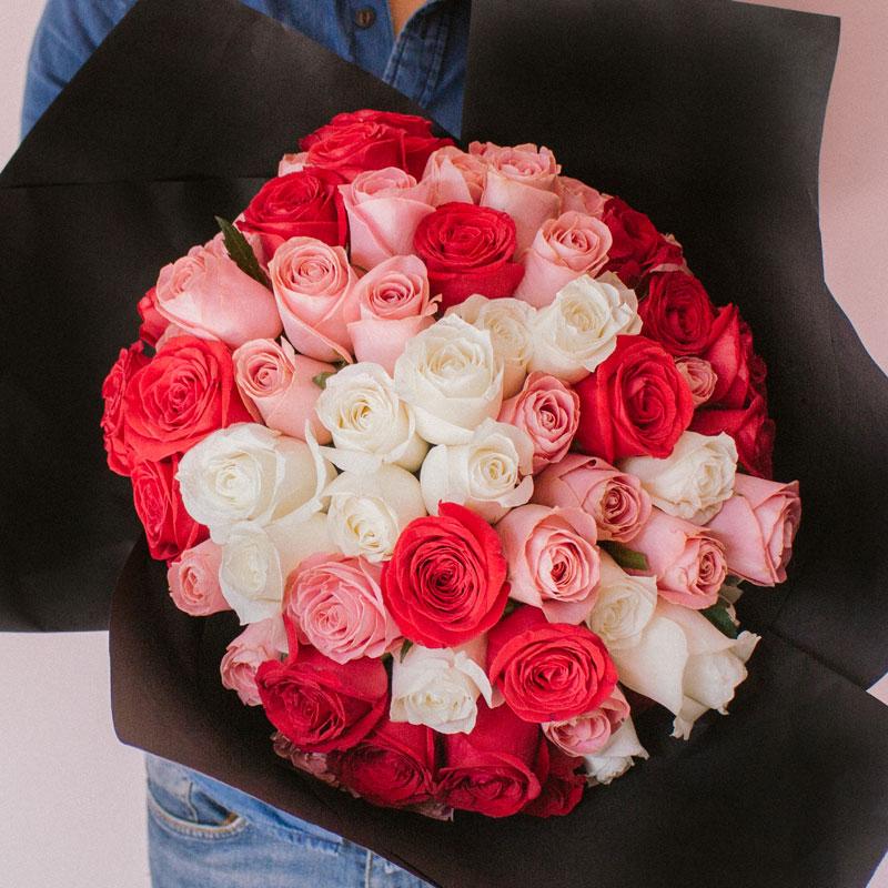 Jelly Bean Bouquet - 75 rosas en 3 tonos-Monterrey